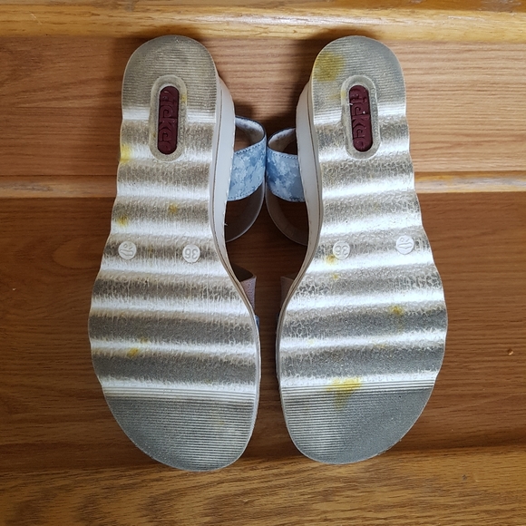 Rieker Blue Wedge Sandal Size 36 - Picture 9 of 10